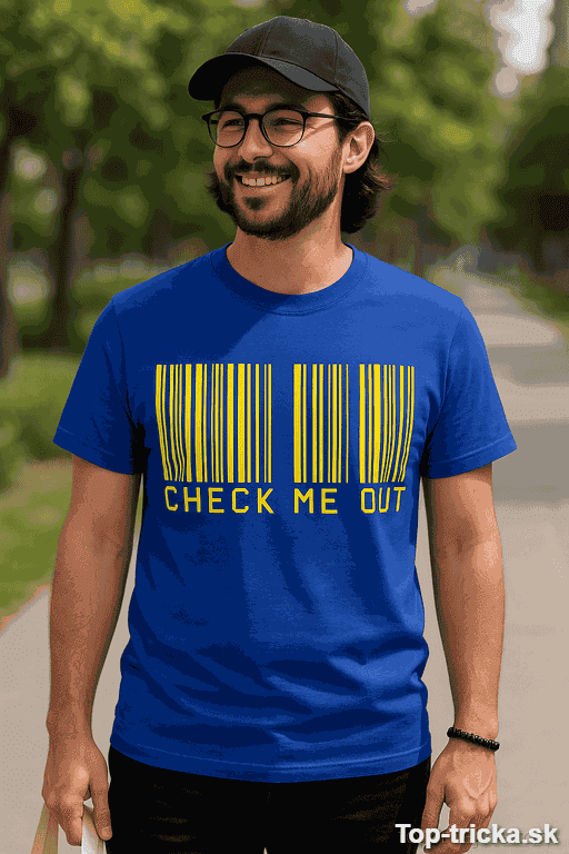 Vtipné tričko Check me out barcode