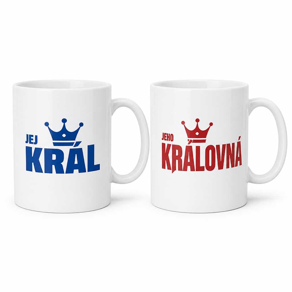 Hrnčeky pre páry kráľ a kráľovná