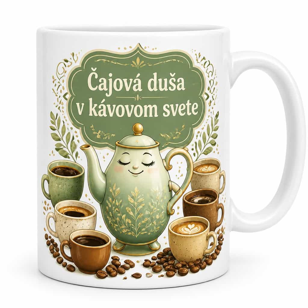 Hrnček s potlačou Čajová duša v kávovom svete