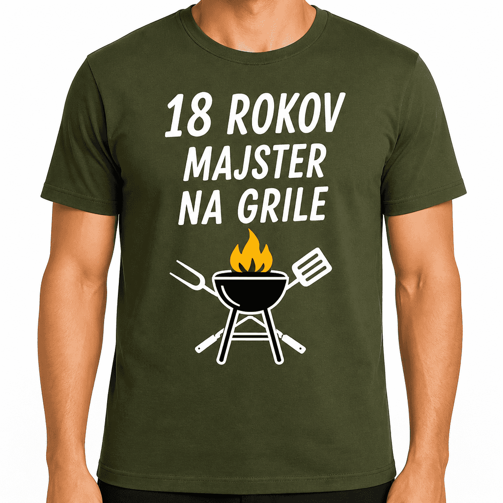 Tričko k 18. narodeninám – 18 rokov majster na grile