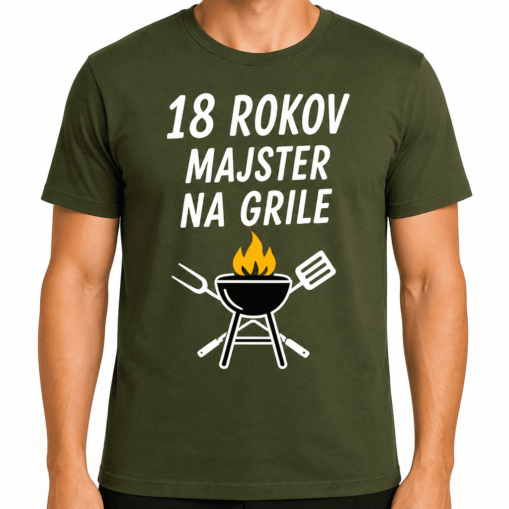 Tričko k 18. narodeninám – 18 rokov majster na grile