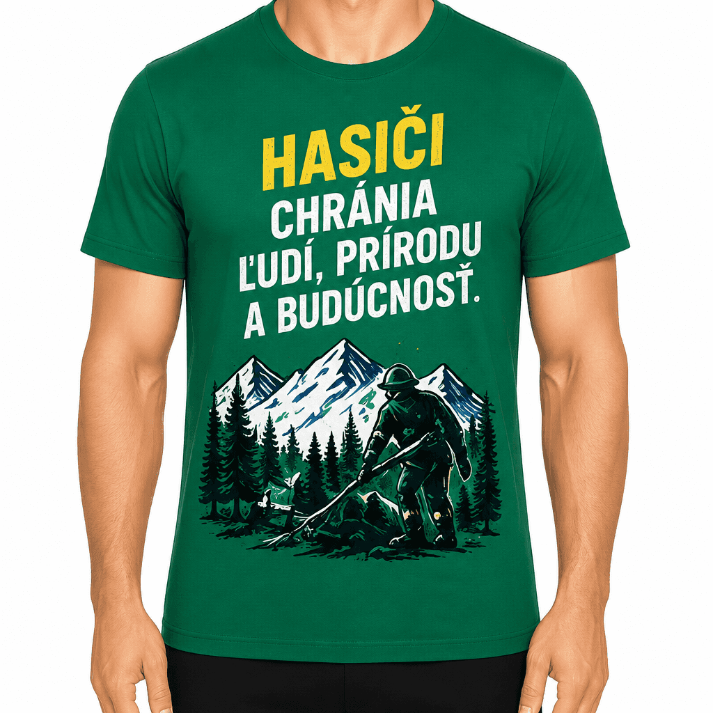 Tričko pre hasiča – Hasiči chránia ľudí, prírodu a budúcnosť.