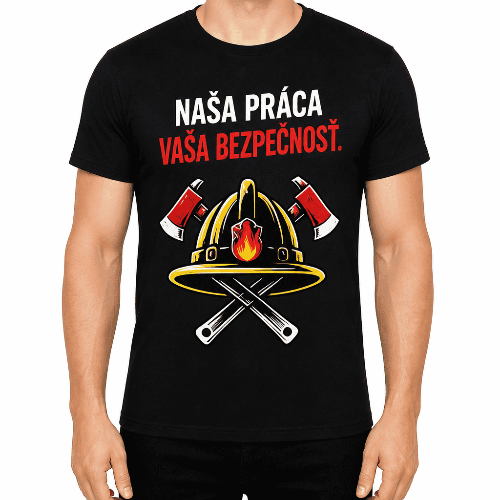 Tričko pre hasiča – Naša práca vaša bezpečnosť.