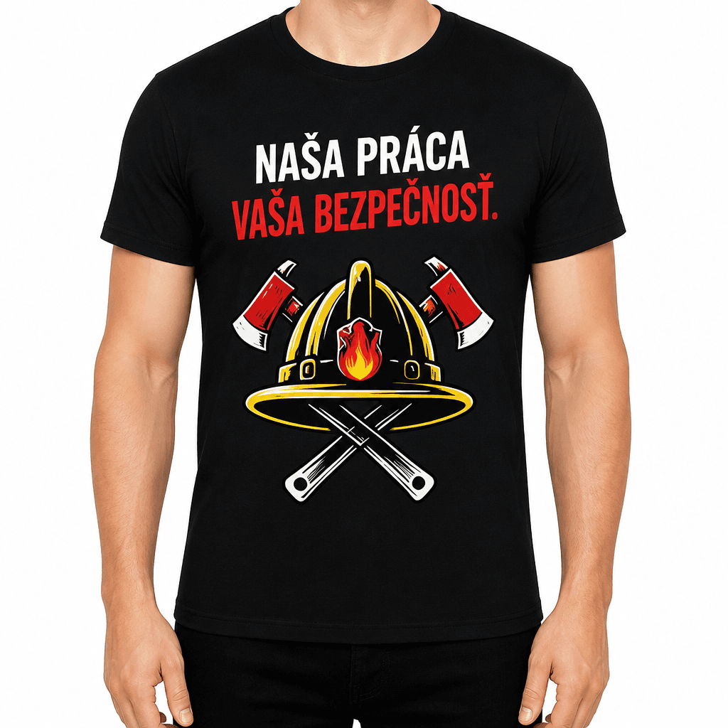 Tričko pre hasiča – Naša práca vaša bezpečnosť.