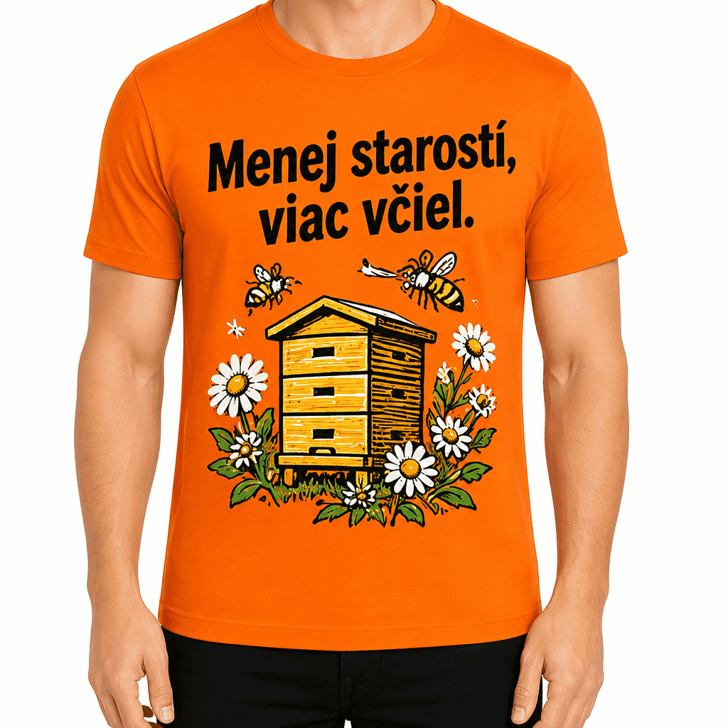 Tričko pre včelára – Menej starostí, viac včiel.