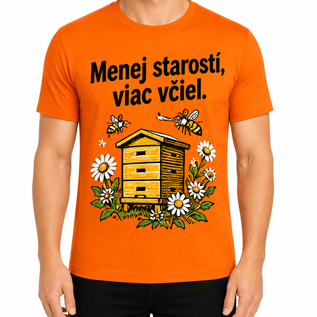 Tričko pre včelára – Menej starostí, viac včiel.