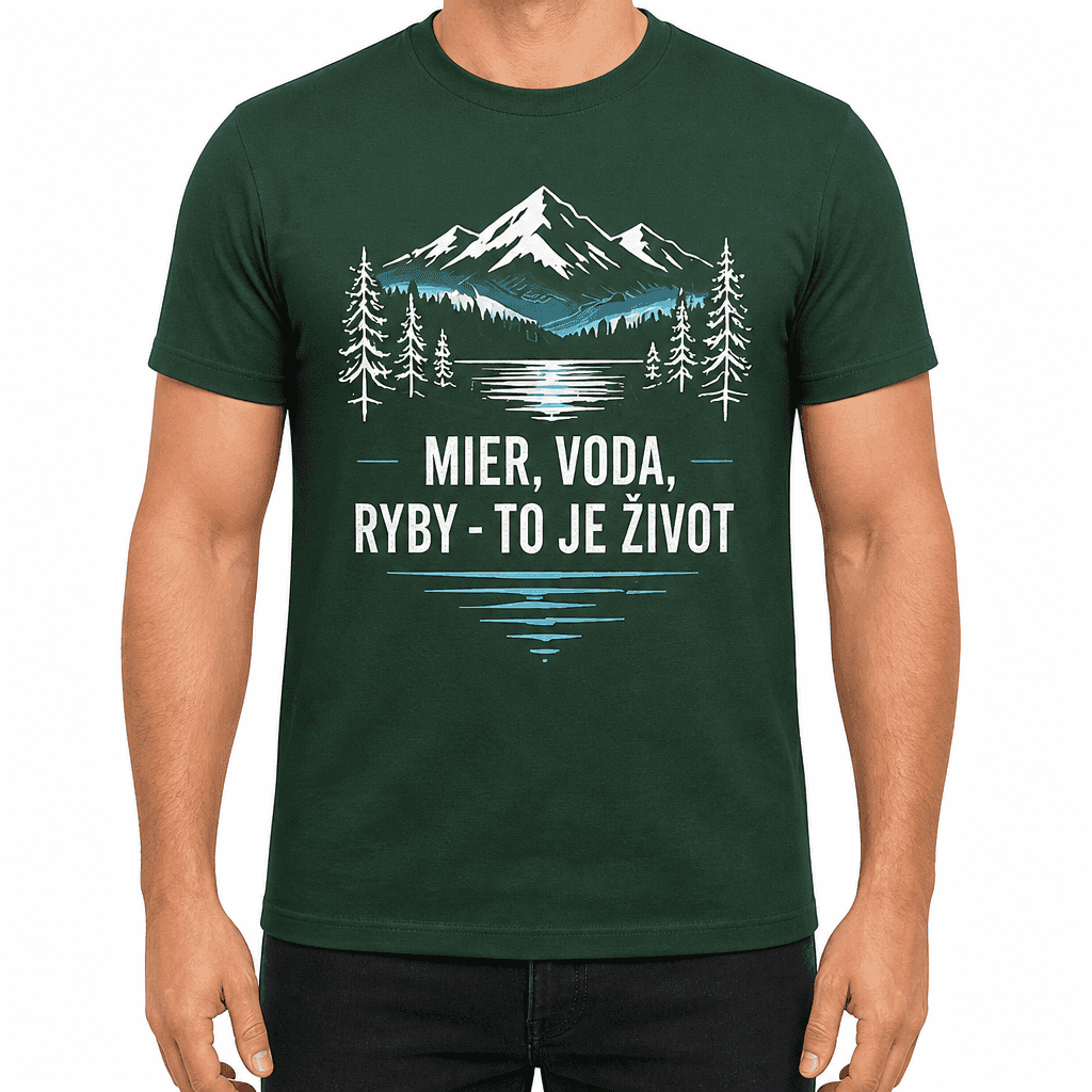 Tričko pre rybára – Mier, voda, ryby - to je život