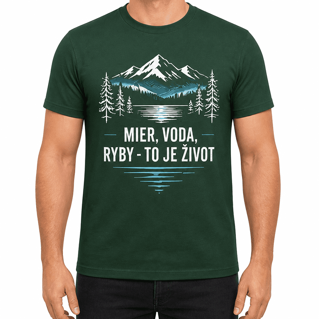 Tričko pre rybára – Mier, voda, ryby - to je život