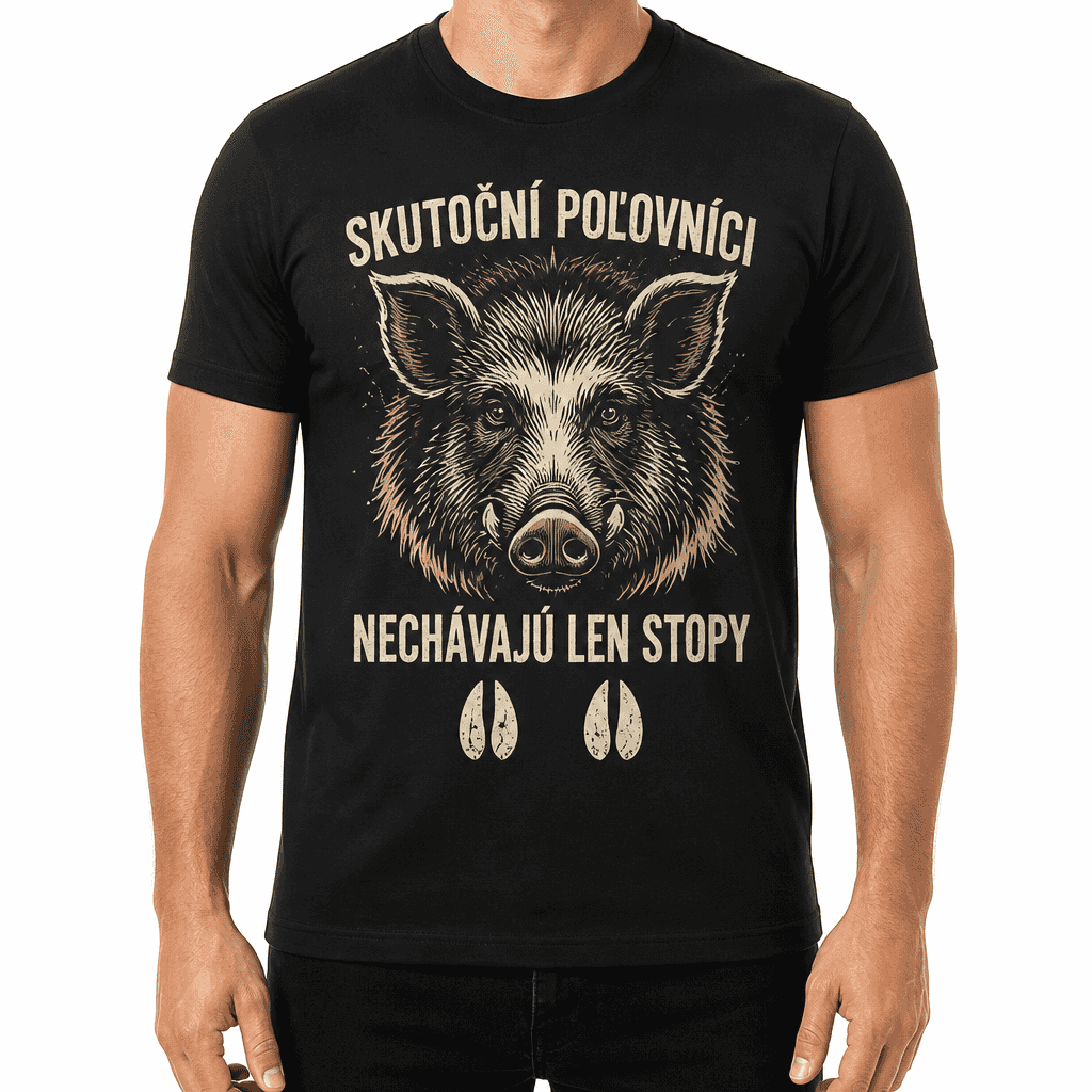 Tričko pre poľovníka – SKUTOČNÍ POĽOVNÍCI NECHÁVAJÚ LEN STOPY