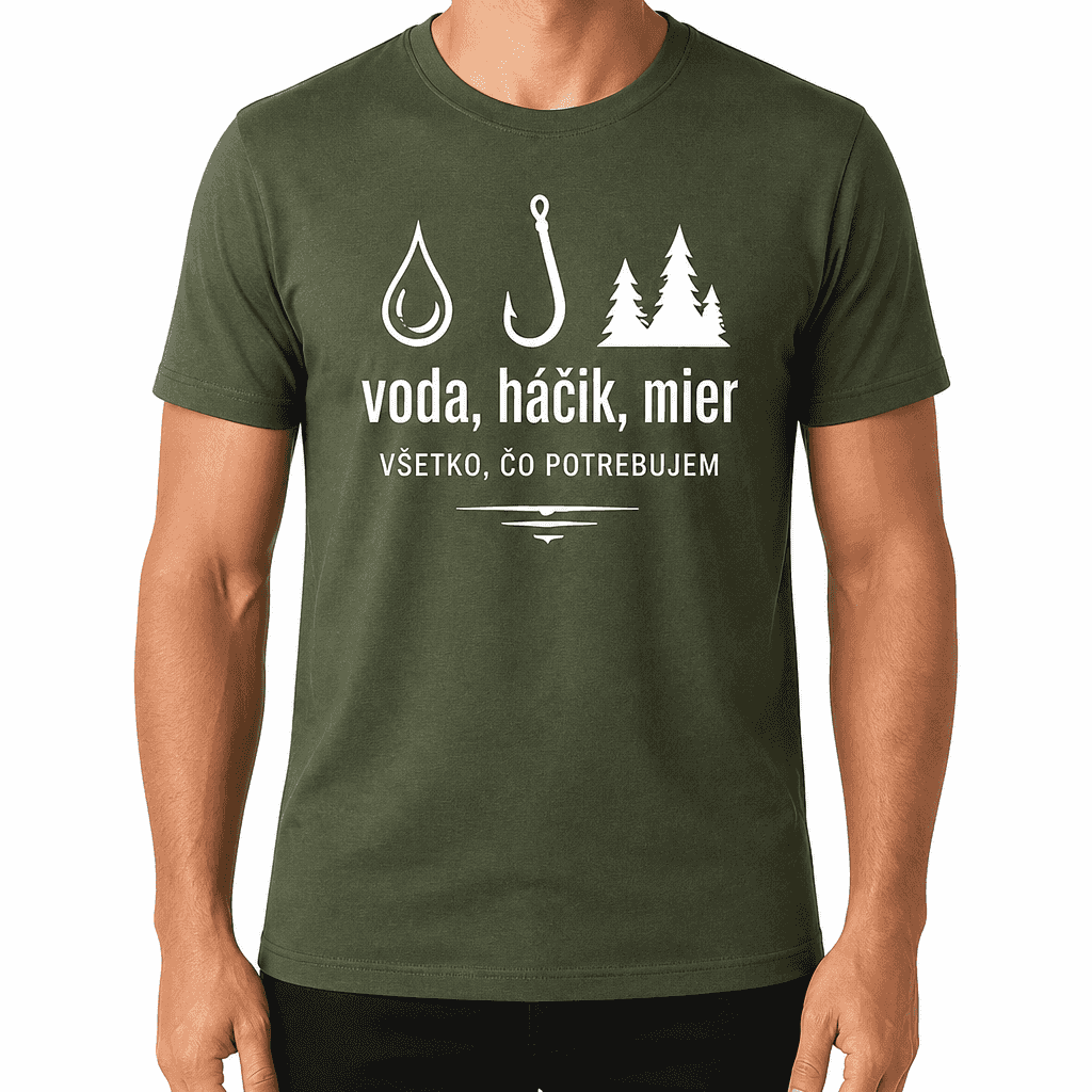Tričko pre rybára – Voda, háčik, mier
