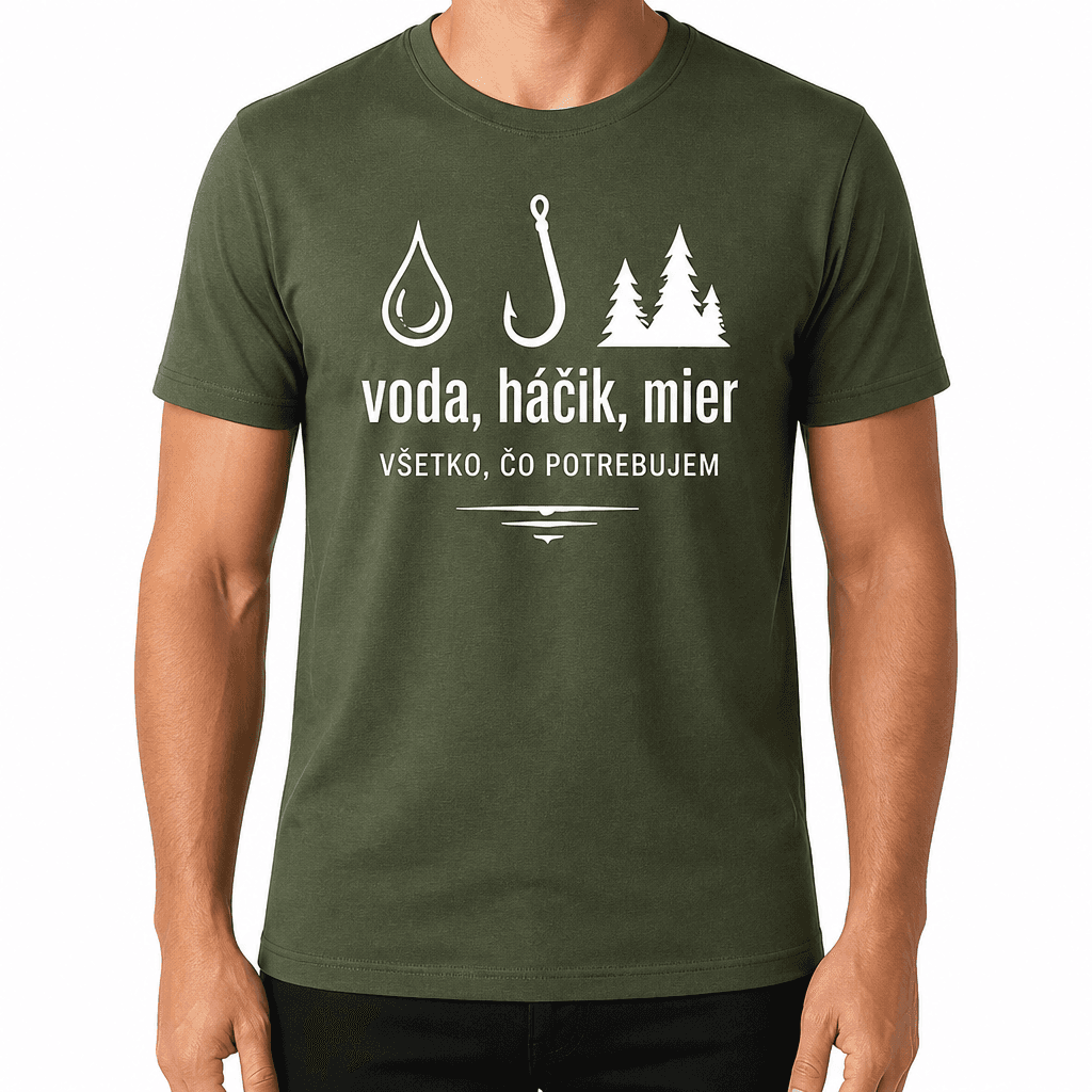 Tričko pre rybára – Voda, háčik, mier