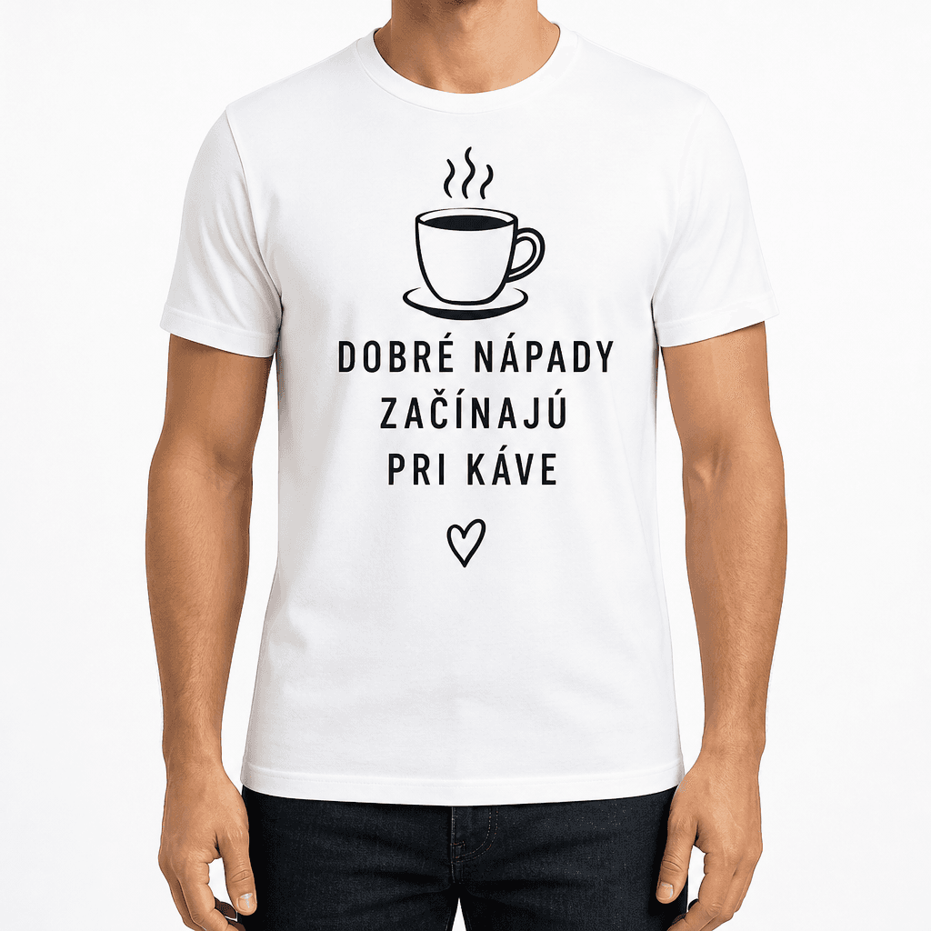 Tričko pre kolegu – DOBRÉ NÁPADY ZAČÍNAJÚ PRI KÁVE