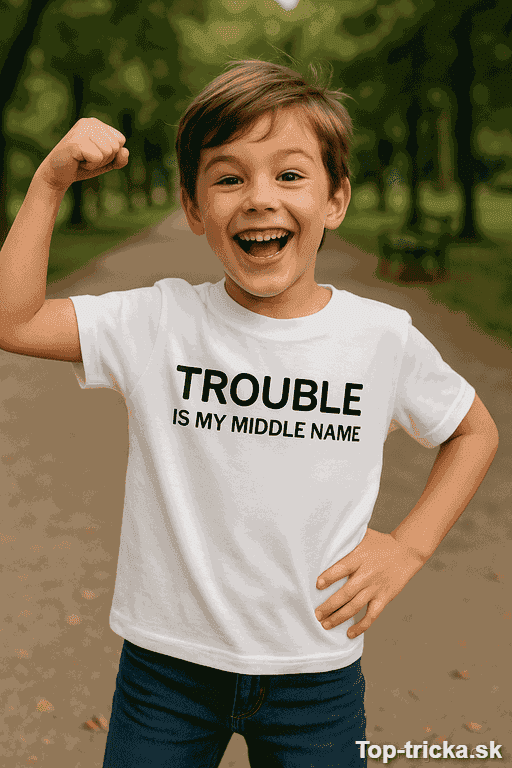 Detské tričko Trouble is my middle name