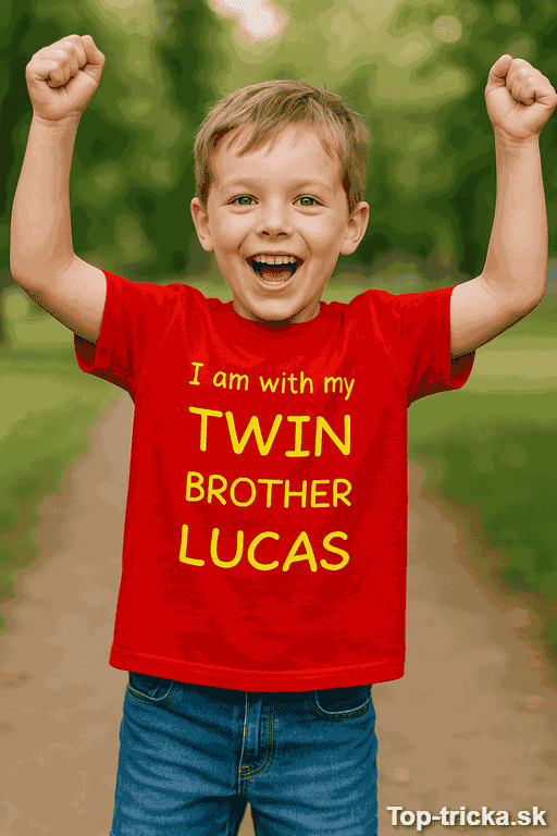 Detské tričko twin brother s ľubovoľným menom