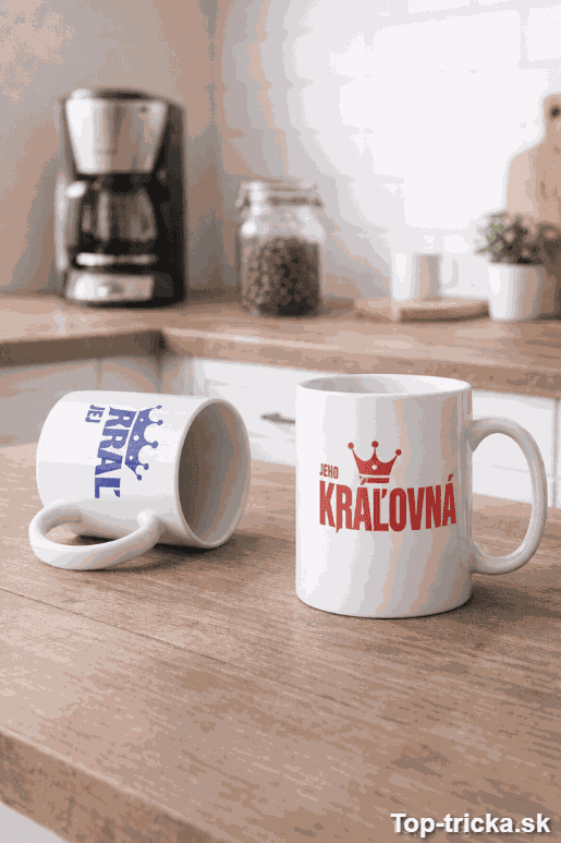 Hrnčeky pre páry kráľ a kráľovná