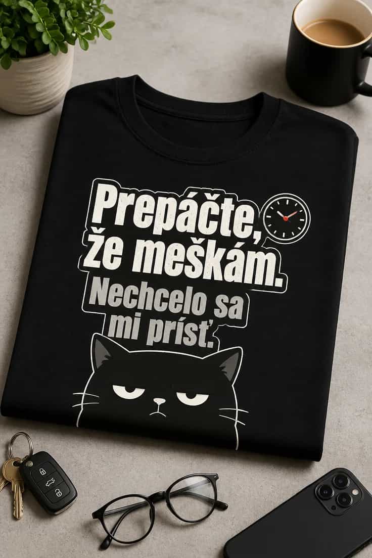 Tričko Prepáčte, že meškám, nechcelo sa mi prísť