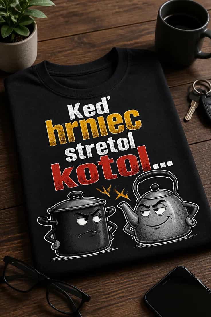 Sarkastické tričko Keď hrniec stretol kotol...
