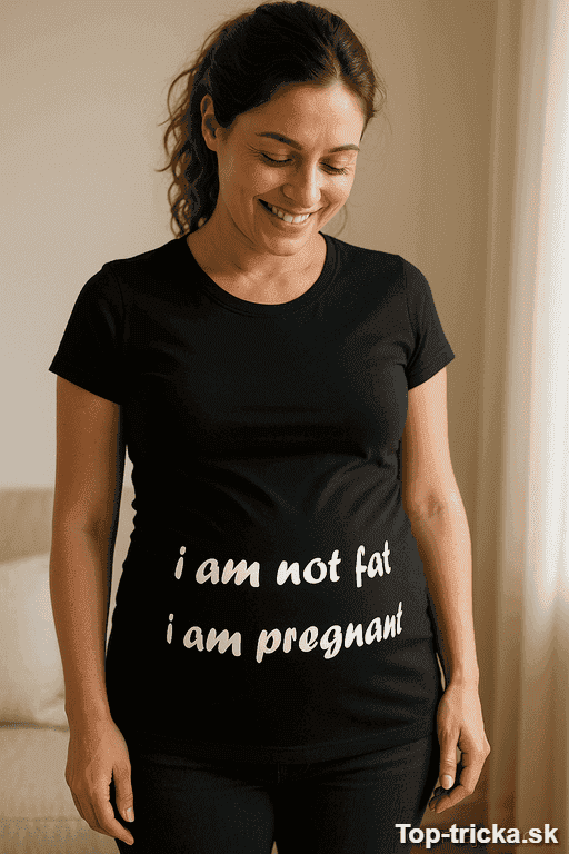 Tehotenské tričko I am not fat I am pregnant