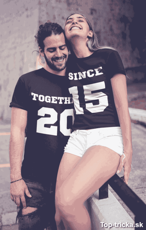 Tričká pre páry together since s ľubovoľným rokom