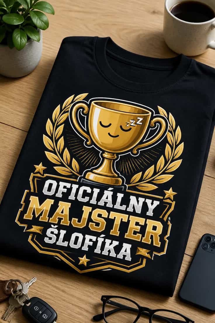 Tričko s nápisom Oficiálny majster šlofíka