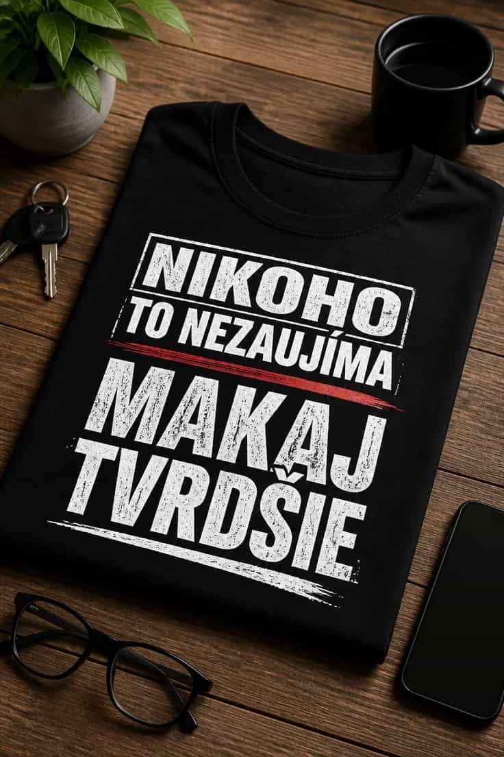 Tričko s nápisom NIKOHO TO NEZAUJÍMA MAKAJ TVRDŠIE