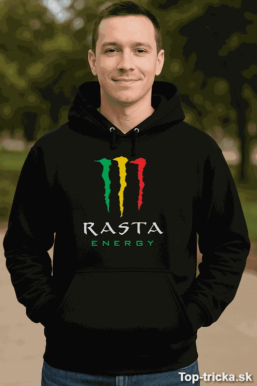 Vtipná mikina s kapucňou Rasta Energy
