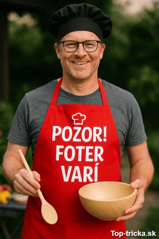 Vtipná zástera pozor foter varí