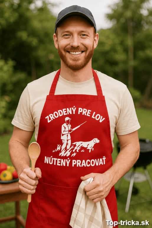 Vtipná zástera zrodený pre lov nútený pracovať