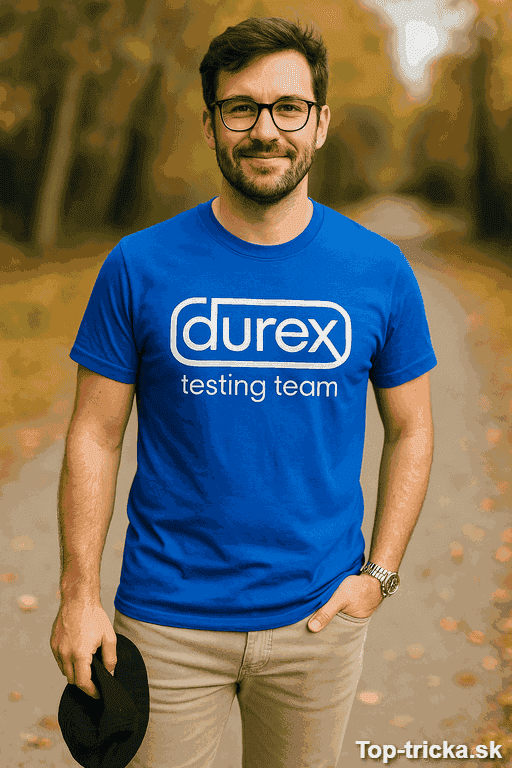 Vtipné tričko durex testing team