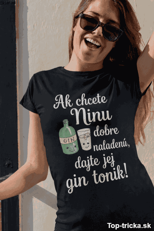 Vtipné tričko gin tonik s ľubovoľným menom
