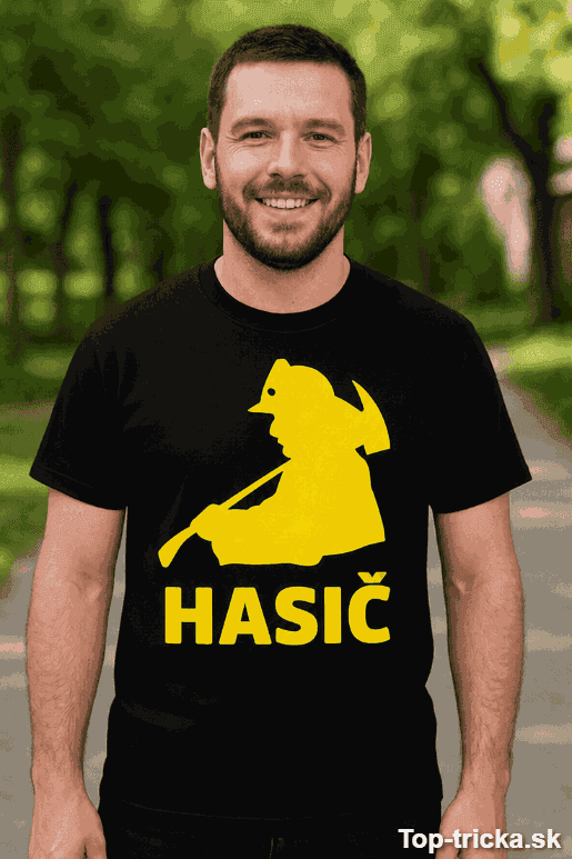 Vtipné tričko hasič obris