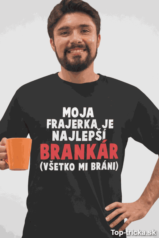 Vtipné tričko moja frajerka je najlepší brankár