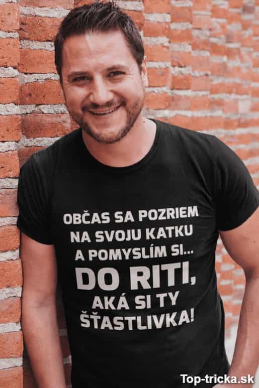 Vtipné tričko šťastlivka s ľubovoľným menom