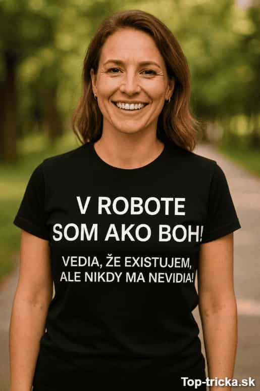 Vtipné tričko v robote som ako boh