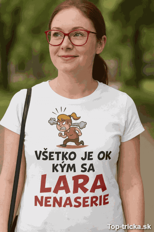 Tričko všetko je ok – vlastné meno v modrom kruhu