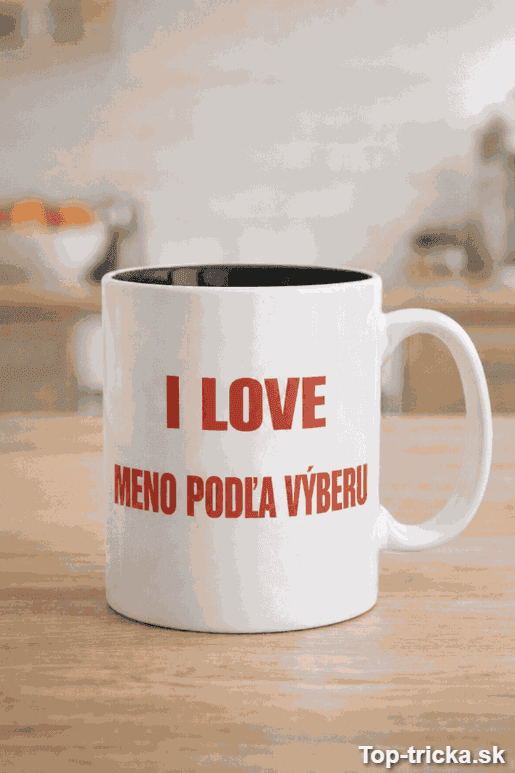Vtipný hrnček I love s ľubovoľným menom