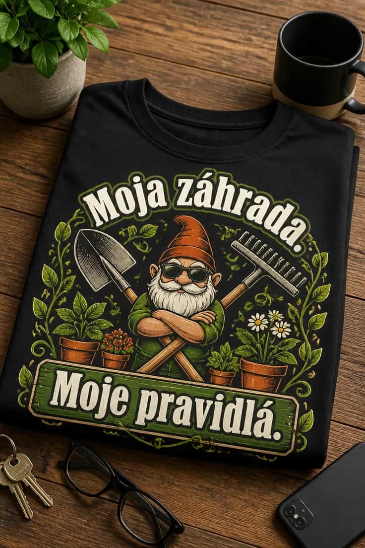 Záhradnícke tričko Moja záhrada. Moje pravidlá.