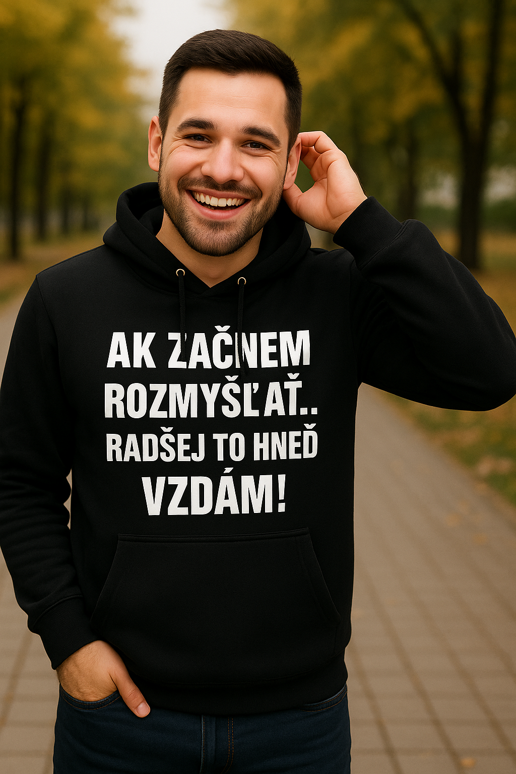 Tričko s kapucňou ak premýšľam