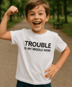 TROUBLE IS MY MIDDLE NAME - Detské tričko