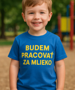 Vtipné detské tričko pracujem za mlieko