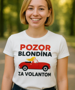 Vtipné tričko pozor blondína