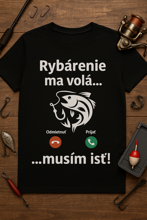Vtipné tričko rybolov ma volá – musím ísť