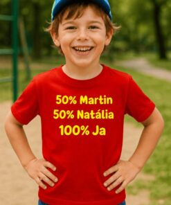 Detské tričko 50% rodičov s ľubovoľným menom
