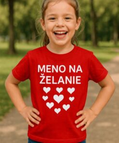 Detské tričko srdiečka s ľubovoľným menom