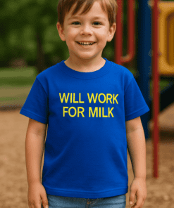 Detské tričko Will work for milk
