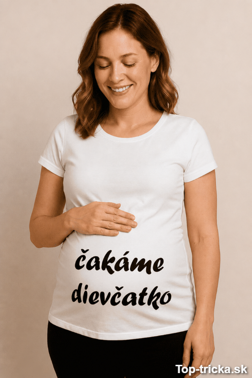 Tehotenské tričko čakáme dievčatko