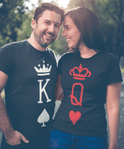Tričká pre páry king queen karty