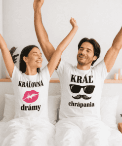 Tričká pre páry kráľ chrápania a kráľovná drámy