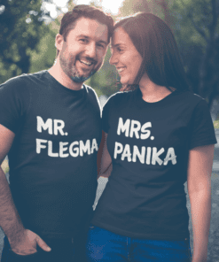 Tričká pre páry Mr Flegma Mrs Panika