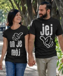 Tričká pre páry on je môj jej